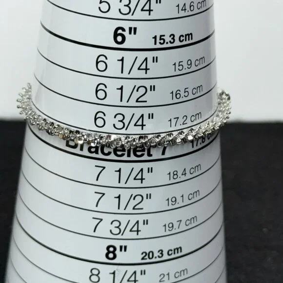 Italian Sterling Silver Bracelet Twisted Textured 7.2g Lobster Closure 6-3/4" - Picture 7 of 8